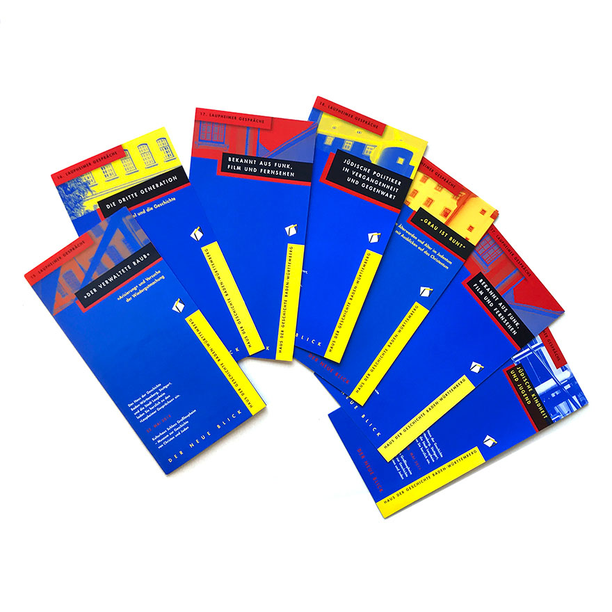 »Laupheimer Gespräche«<br>Erscheinungsbild für eine Veranstaltungsreihe<br>in einem Zweigmuseum des<br>Hauses der Geschichte Baden-Württemberg