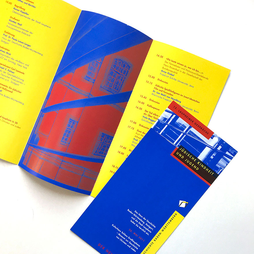 »Laupheimer Gespräche«<br>Erscheinungsbild für eine Veranstaltungsreihe<br>in einem Zweigmuseum des<br>Hauses der Geschichte Baden-Württemberg