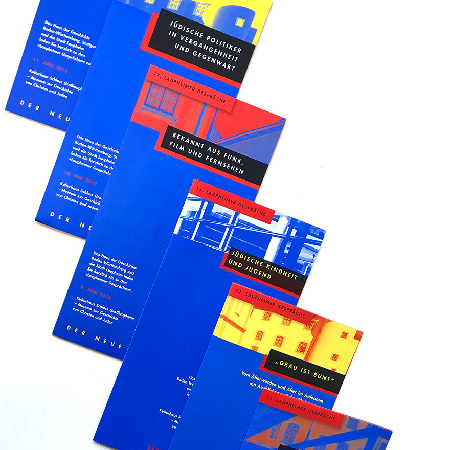 »Laupheimer Gespräche«<br>Erscheinungsbild für eine Veranstaltungsreihe<br>in einem Zweigmuseum des<br>Hauses der Geschichte Baden-Württemberg