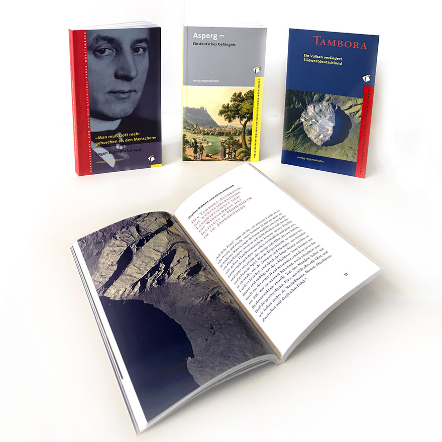 Haus der Geschichte Baden-Württemberg<br>Reihengestaltungen innen und außen<br>mit Bezug zum Erscheinungsbild des Museums<br>&nbsp