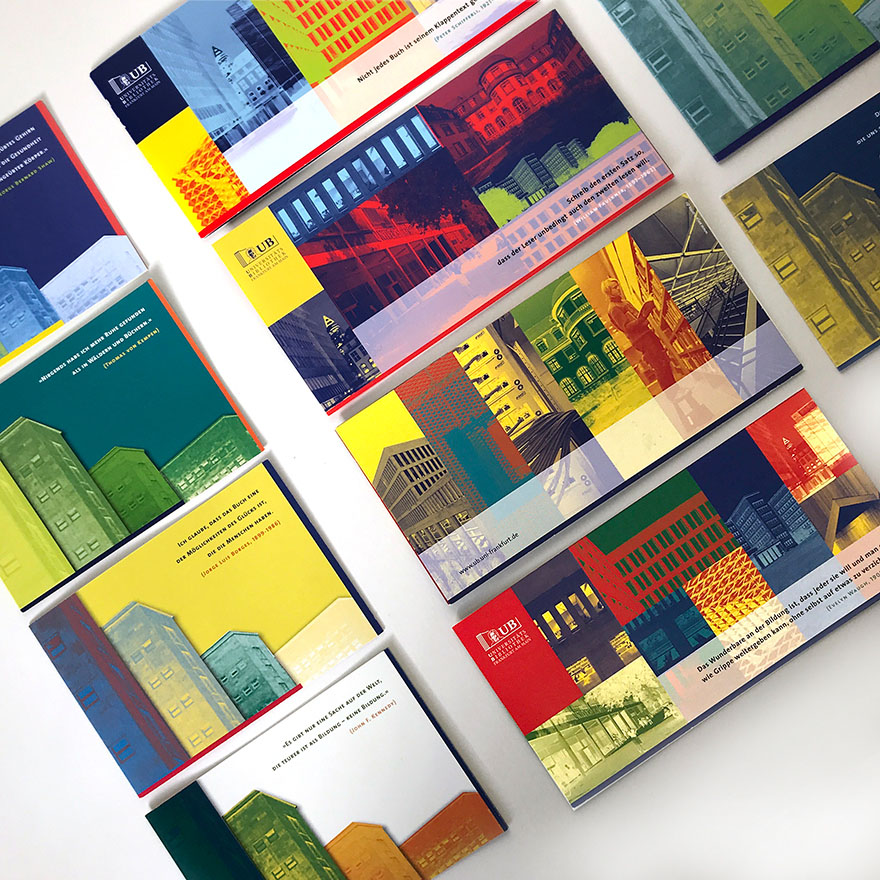 Universitätsbibliothek Frankfurt am Main und<br>BZG Bibliothekszentrum Geisteswissenschaften<br>Grußkartenserien zum Jahreswechsel<br>&nbsp