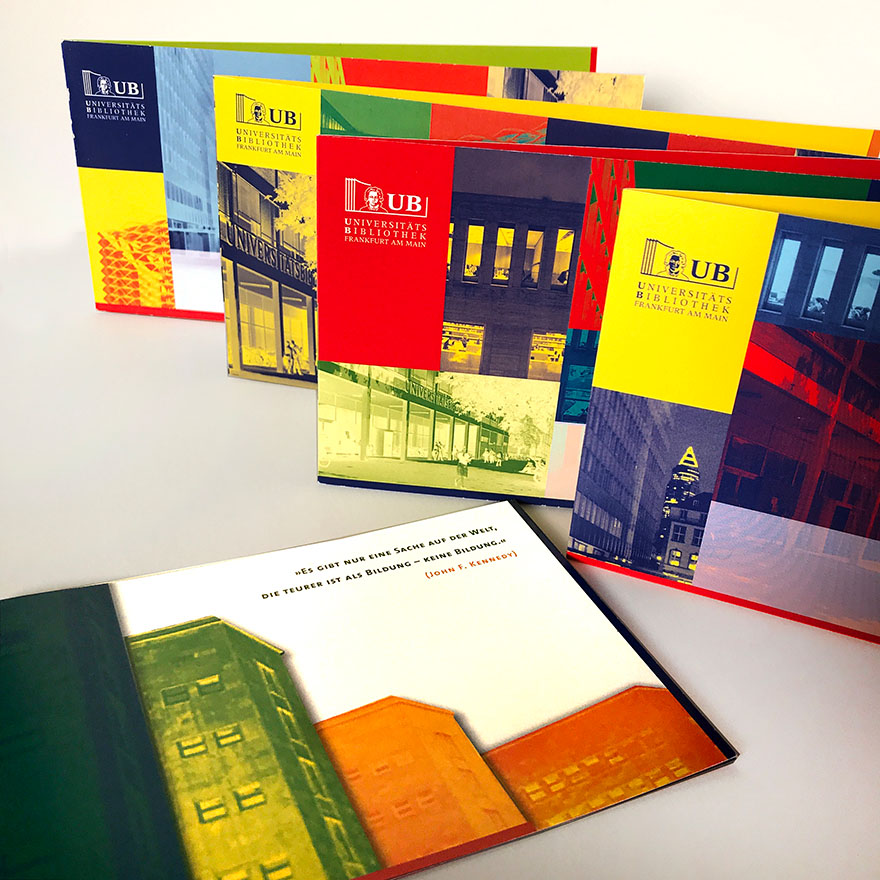 Universitätsbibliothek Frankfurt am Main und<br>BZG Bibliothekszentrum Geisteswissenschaften<br>Grußkartenserien zum Jahreswechsel<br>&nbsp