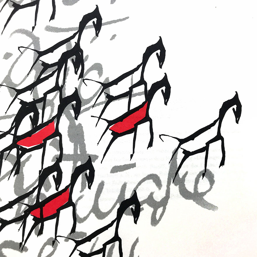 Maximilian-Gesellschaft e.V. für alte und neue Buchkunst<br>Serie von Titelblättern unter <br>Verwendung eigener Zeichnungen<br>&nbsp